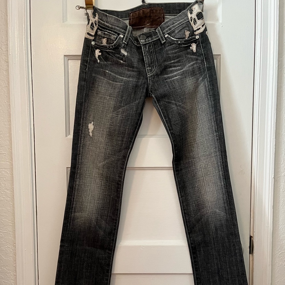 7 for All Man Kind skull jeans.